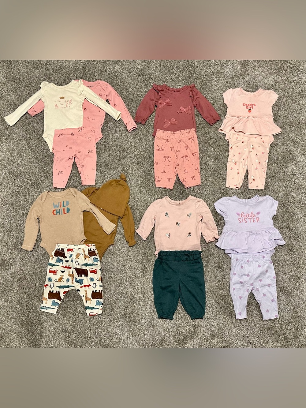 Size 3 months Baby Girl Clothes (9 outfits + 4 shirts)